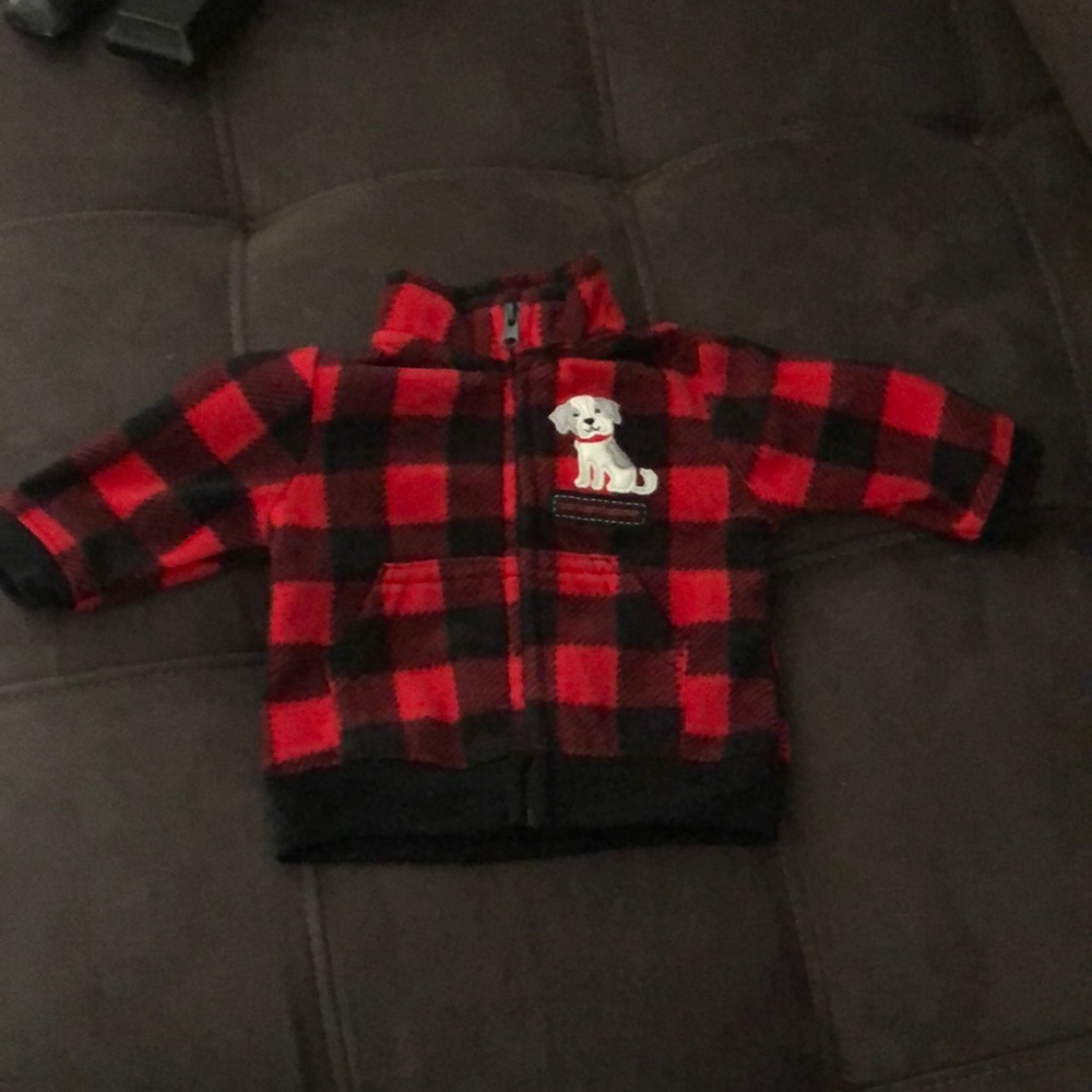 Baby fleece plaid jacket